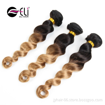 Hot sale  1B 27 Loose  Wave 100% virgin human hair Brazilian